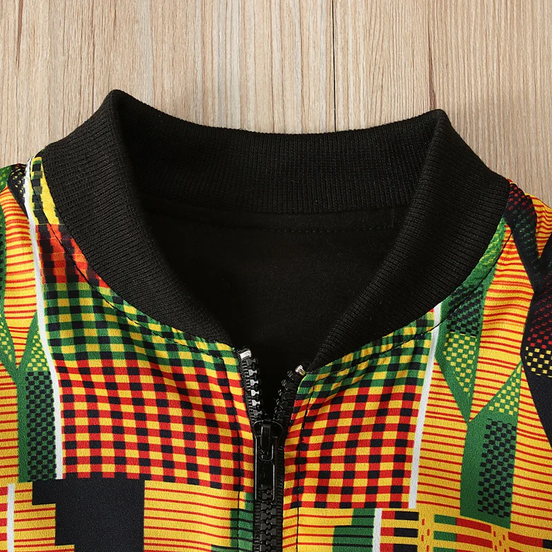 
Wholesale African Bohemia print fall clothes sets jacket dress baby girls long sleeve boutique outfits 