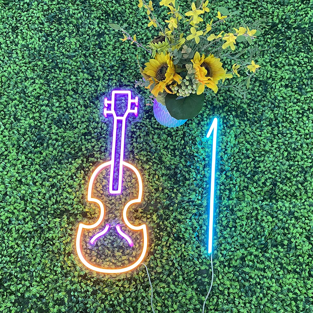 Drop Shipping Glass Neon Light Sign Wall Acrylic Custom Neon Signs Guitar