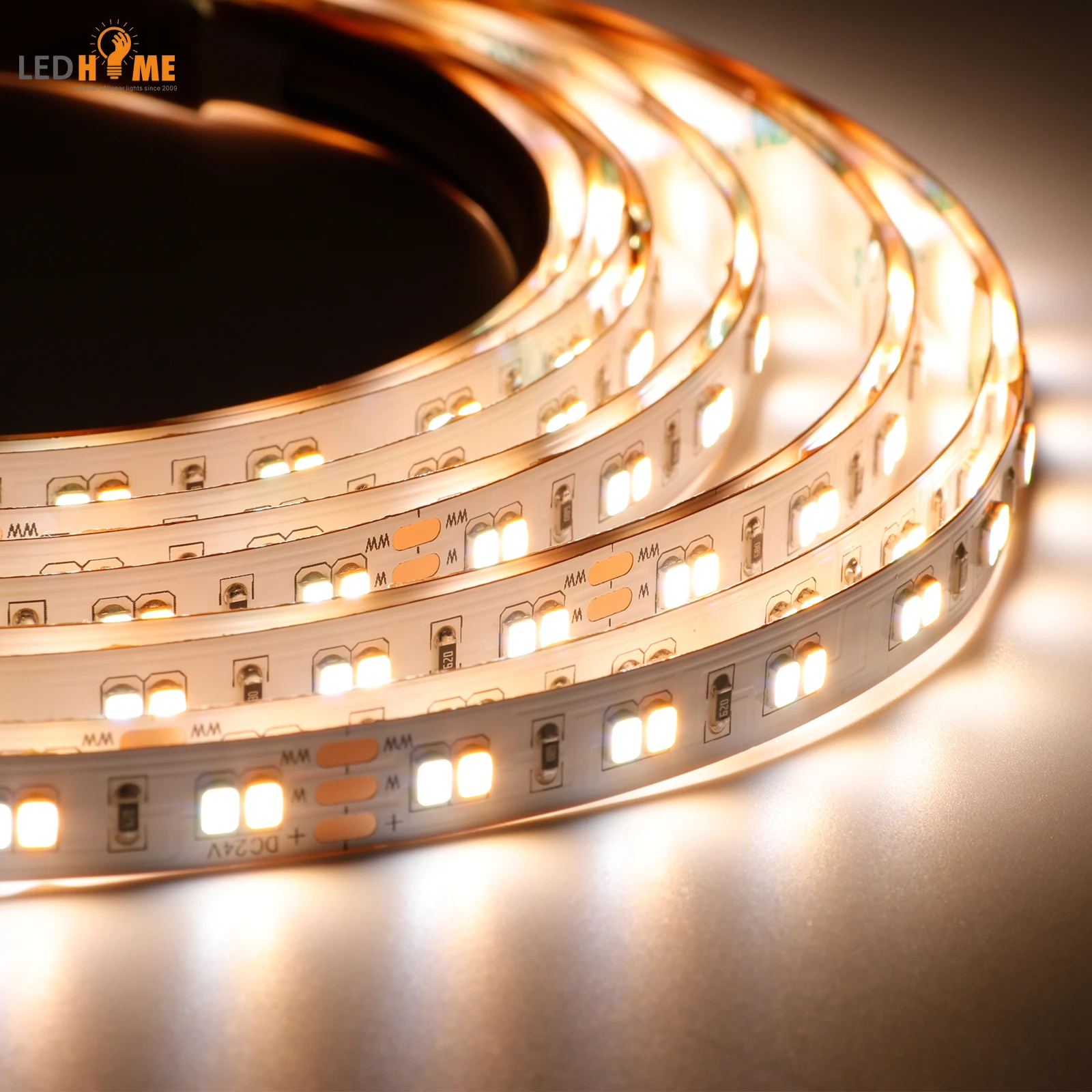 DIM to Warm CCT Led Strip 2835 120 Leds Strip Light from 3000K to 1800K Dimmer Multicolor Led Light Strip Waterproof