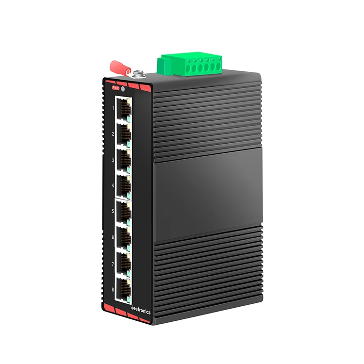 8x 10/100Base-TX 1G 10/100Mbps DIN-Rail or Wall Mountable Ethernet PoE Industrial Switch