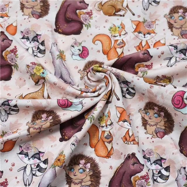 New Coming Good Quality Nice Design Digital Printed 95 cotton 5 lycra jersey knit fabric  for baby cloth 260-280gsm