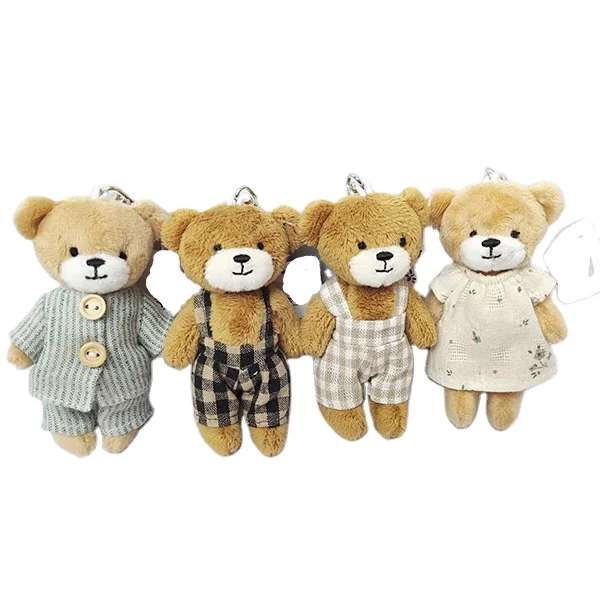 Brown/Colorful Bear Bag Pendant Plush Doll Car Keychain Pendant Creative Gift Cute cartoon plush teddy bear doll