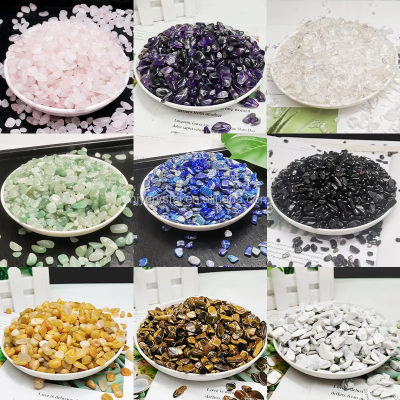 Wholesale Natural Healing Crystal Tumbled Stone Clear Rose Quartz Gravel Tumbled Stone