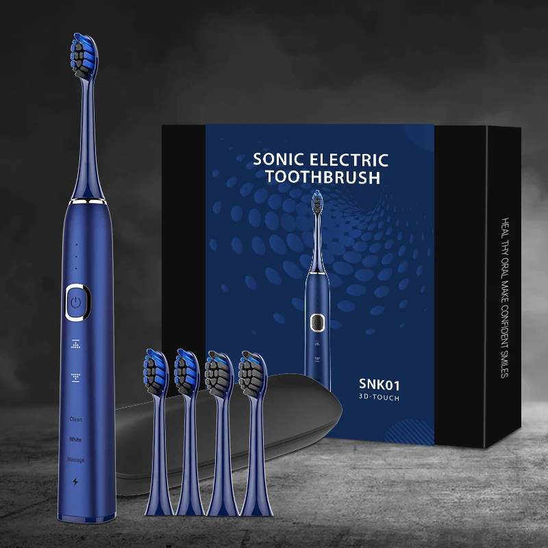 3D многофункциональная черная вибрационная отбеливающая умная электрическая зубная щетка для взрослых для мужчин и женщин