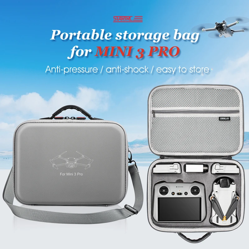 STARTRC Portable Storage Carrying Bag for DJI RC Remote Controller with DJI Mini 3 Pro Accessories