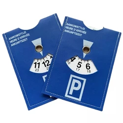 Wholesale Cheap Custom Logo Printed Parking Disc PU Leather Clock Time Display Blue Automatic Parking Disk Parking Meter