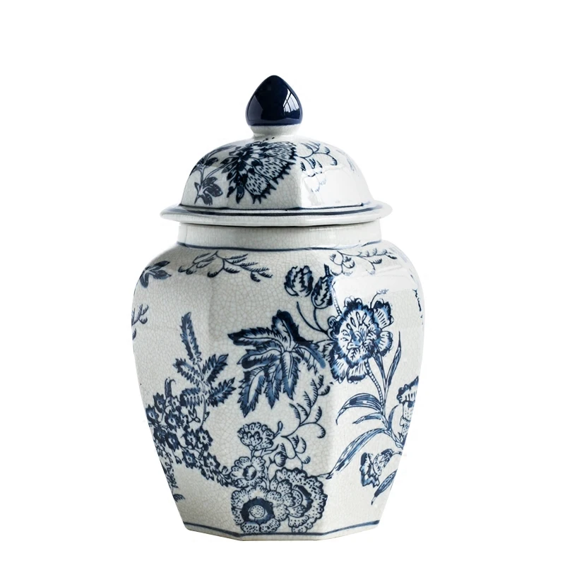 High Quality Antique Blue and White Chinese Ginger Jars for Home Decor