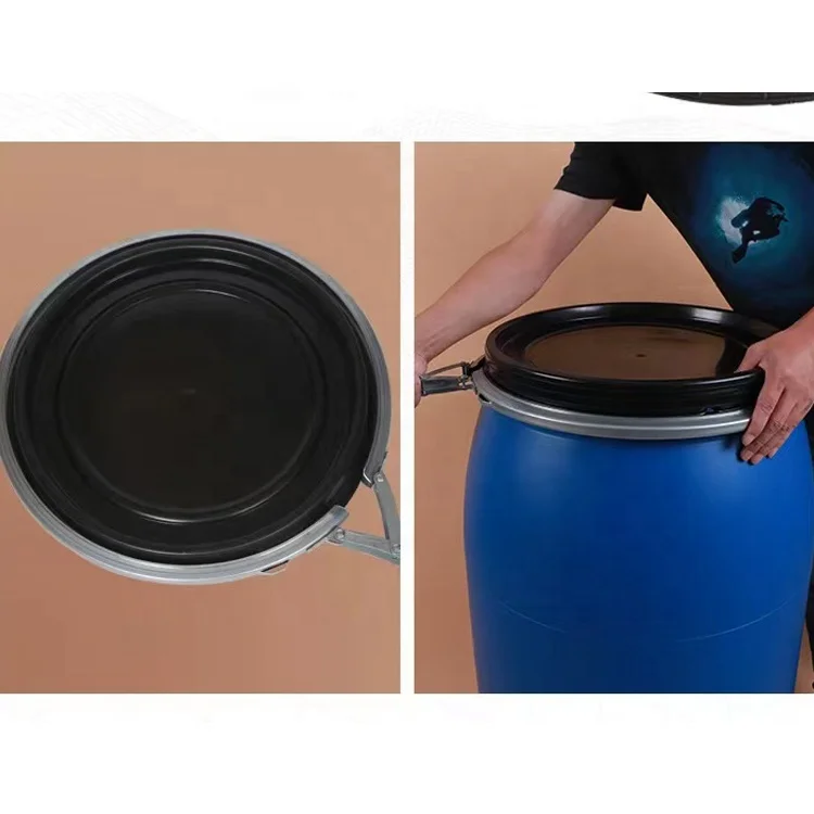 Wholesale price plastic barrel 200l HDPE open top blue plastic drum