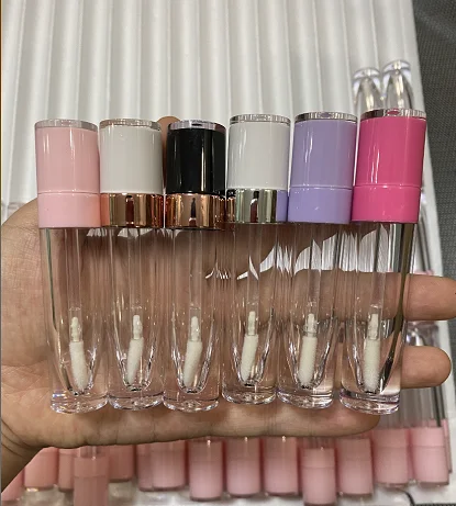 
Wholesale lovely Round 4ml 5ml 6ml Lip Gloss Packaging with Wand Empty custom pink lipgloss tube 
