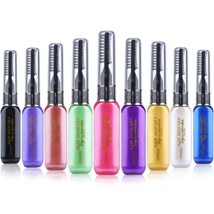 Professional 10 colorsHair Dye Temporary Hair Color Stick Non-toxic Salon Diy Hair Dyeing Mascara Great Gift for Girls