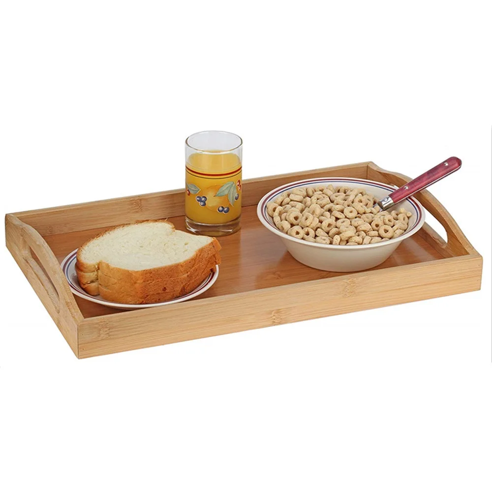 Caoxian Hi Home Bamboo Serving Tray With Handles Nice