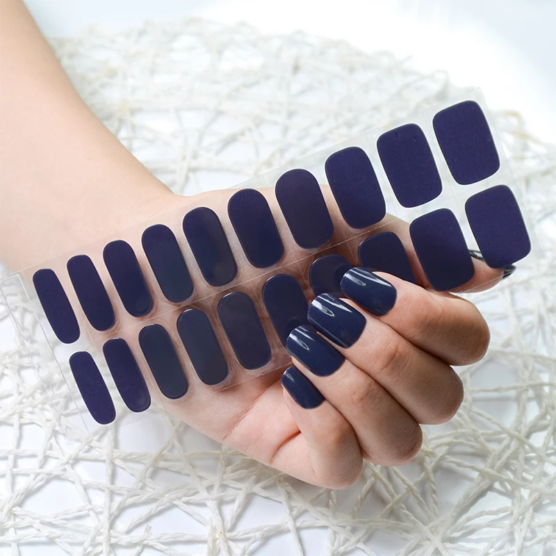 Hot selling good quality 11 size colorful nails art stickers disposable healthy gel nail stickers