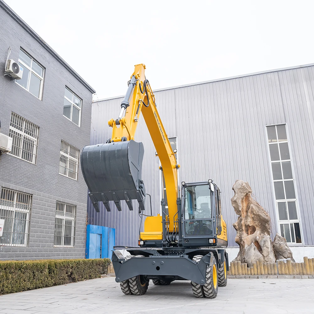Brand New excavator machine 7 ton 8 ton 15 ton wheel excavator with wood clamp