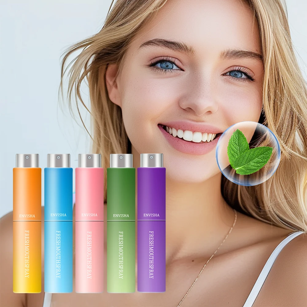 ENVISHA Breath Spray Lemon Mint Oral Perfume Spray Dry Cleaning Bad Breath Odor Removal Oral Care Freshener For Mouth Spray