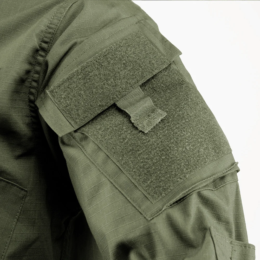 Green Solid Color Uniform Wholesale ACU Uniform on Stock Cotton Camouflage Summer Tactical Sets Mens Open Breathable Ripstop