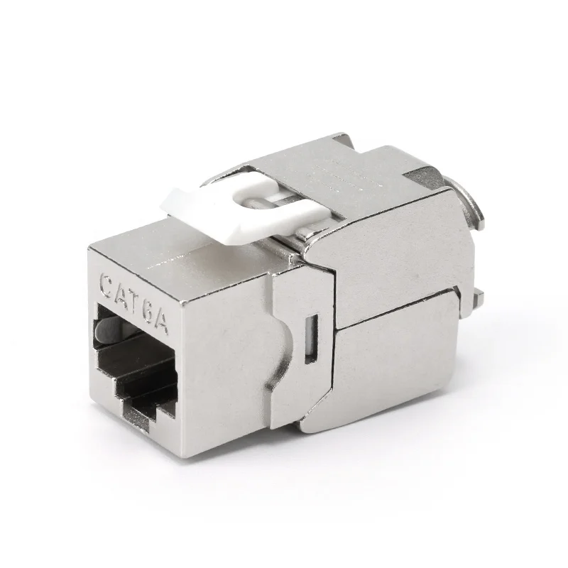 Luink FTP CAT6A rj45 zinc alloy keystone with led shielded for patch cable