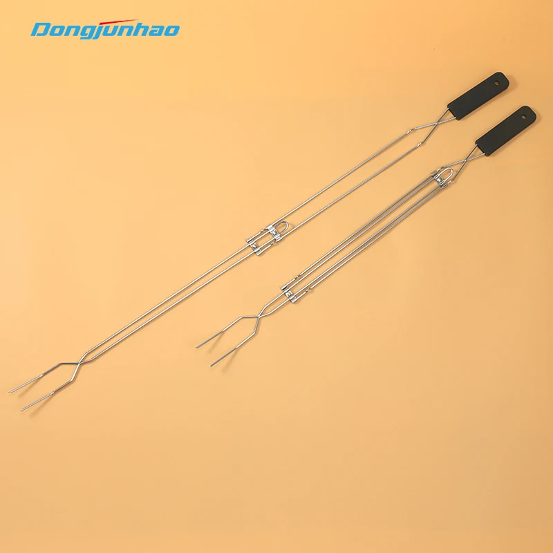 Выдвижная вилка для барбекю от китайского производителя, длинные пищевые шпажки, многоразовые вилки для мяса