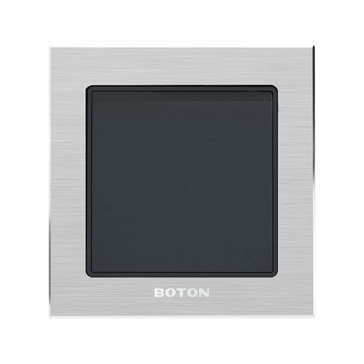 1 Gang Switch Flush Type SilverBrushed Aluminum Panel British Standard Wall Switch Socket