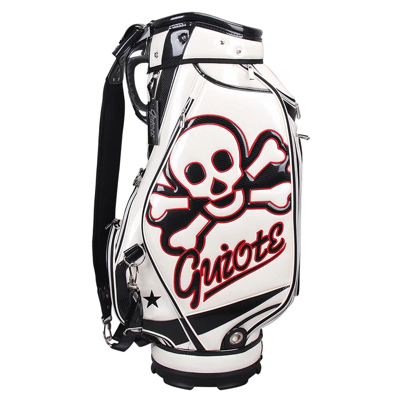 Hot Sale New Design PU Leather  Water Proof Skull-Pattern Golf Tour Staff Bags
