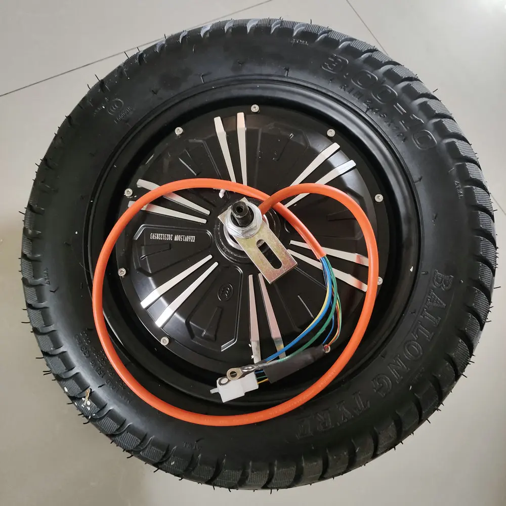 10 Inch New National Standard 14 Inch Left Drum Brake Motor High-Power Modified Silent 48v60v500w-1500w with tyre 14x2.5, 3.0-10