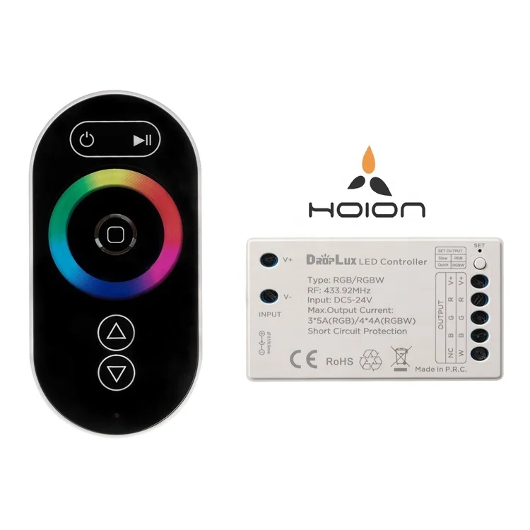 2 In 1 RGB/RGBW Color Changeable Dimming DC5V 12V 24V RGB LED Strip Controller with Touch Remote