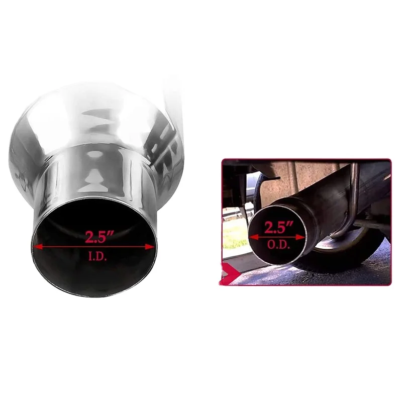 Stainless Steel Dual Exhaust For Exhaust Muffler Tail Throat Exhaust Muffler Pipe Tip