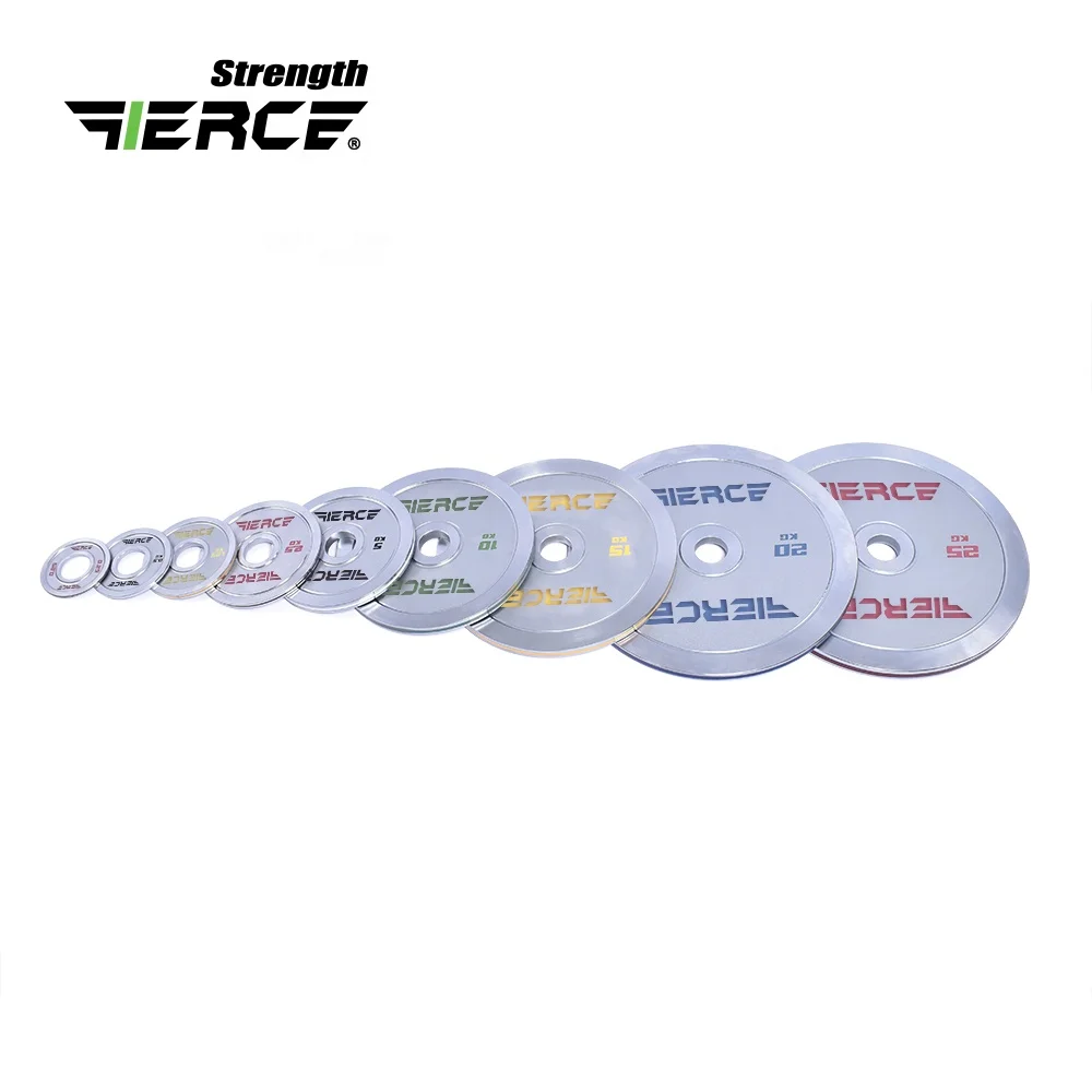 FIERCE Chrome Powerlifting Steel Gym Equipment Weight Plate Electroplate Calibrated Plate