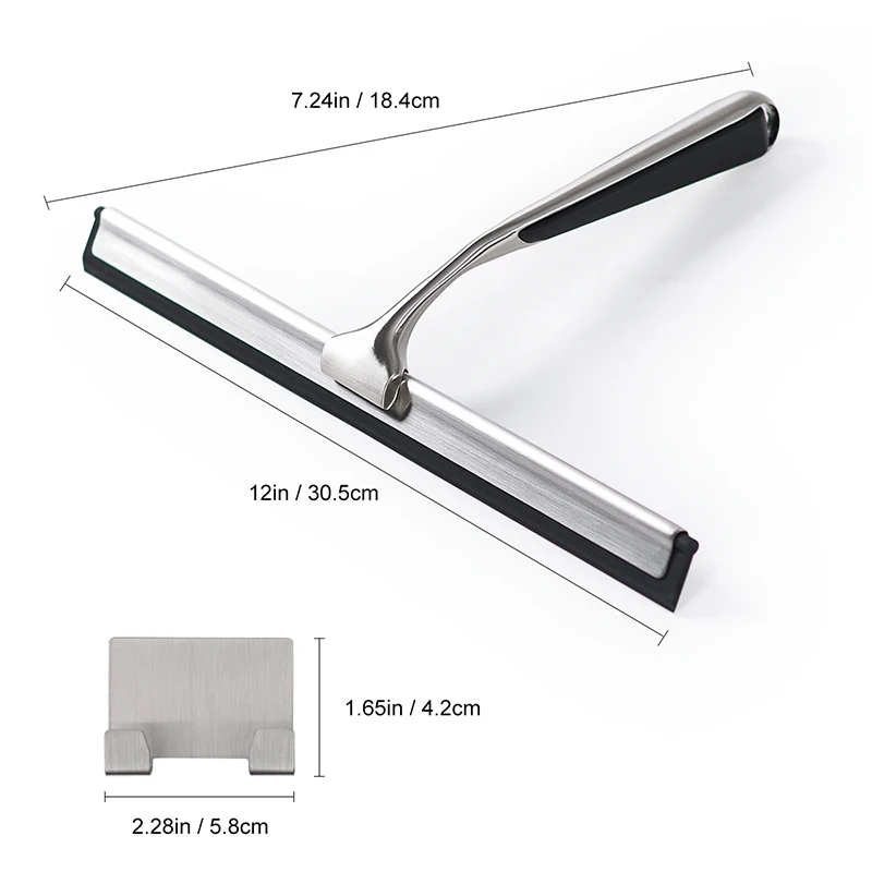 Bathroom Mirror Shower Squeegee With  Sticky Metal Hook