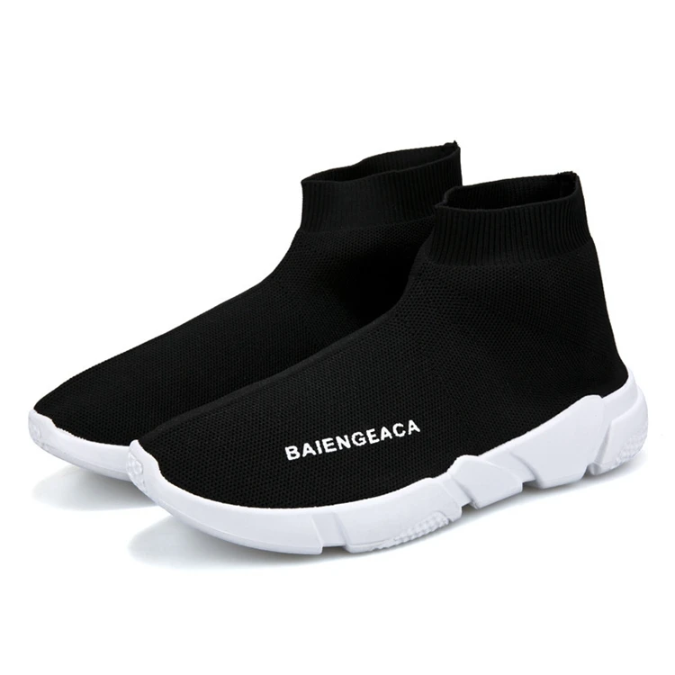 
Wholesale Fashion New Style Sport Casual High Top Black Sock Sneakers Shoes For Men 