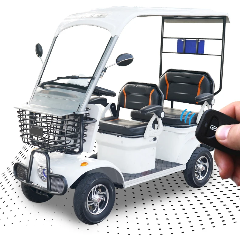 4-Гольф-мобиль Электрический четырёхколёсный вагончик с открытым верхом Тележка гольф-кары живописный вид безопасности круиз автомобиль