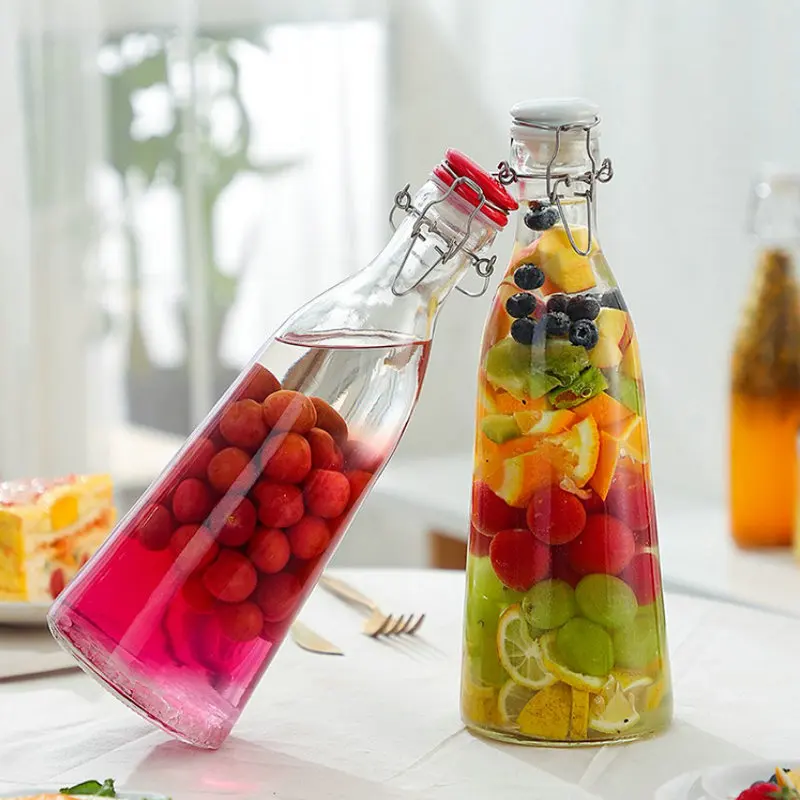 Avertan tea vintage lock 500ml 1 liter 1000ml 2 liter feeding glass bottle packaging for milk