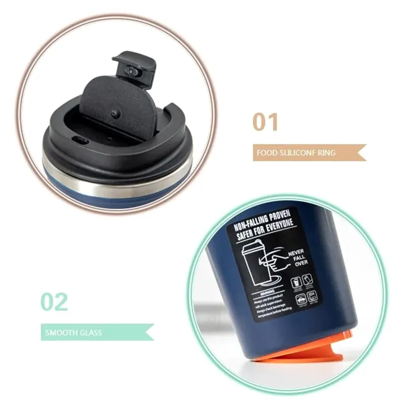 SJB101 350ML/500ML Stainless Steel Insulated Vacuum Drinkers Tumblers Cups Coffee Cup Magic Vacuum Suction Tumblers