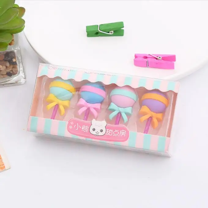 CHXN   Customized boxed eraser creative cartoon gift box eraser student holiday prize gift hamburger dessert eraser
