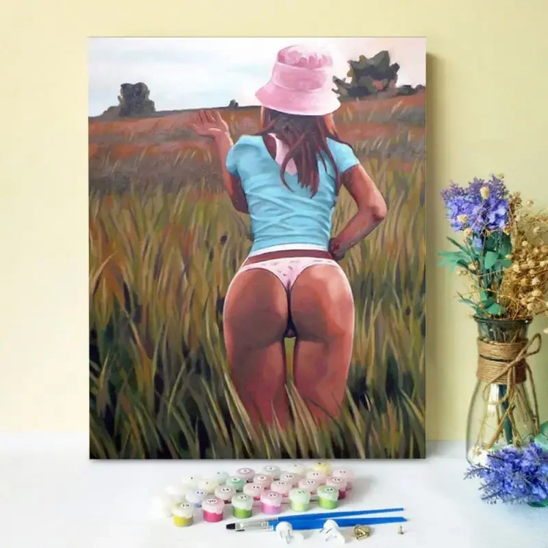 Wholesale Figure Theme Custom Art  Canvas Oil Painting kits Diy Paint By Numbers For Adults