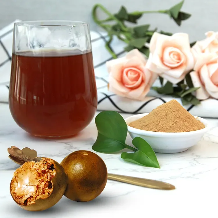 Water Soluble Luohanguo Powder Organic Monk Fruit Extract With Erythritol 100% Monk Fruit Sweetener Powder