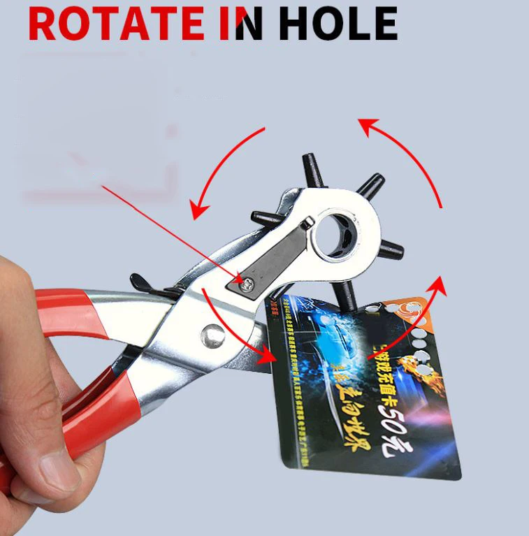 2022 Multifunction Professional Types Of Holding Tools Pliers Common Carbon Steel Metal Leather Set Revolving Hole Punch Pliers