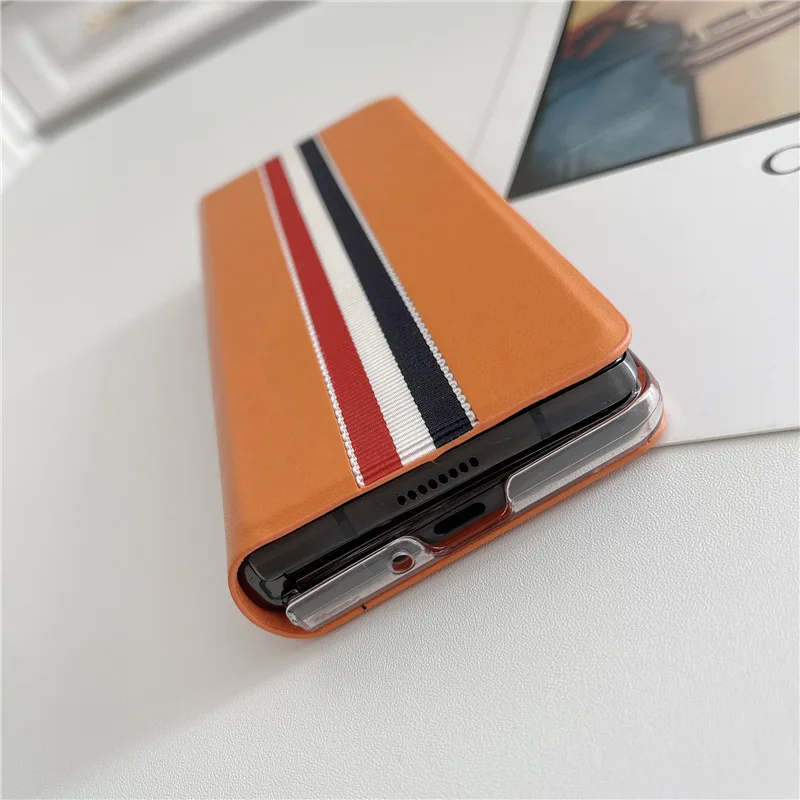 Luxury Flip Lychee Pu Leather Folding Full Cover Mobile Phone Cover Case For Samsung Galaxy Z Fold3 Z Fold2 Flip3 Leather Case