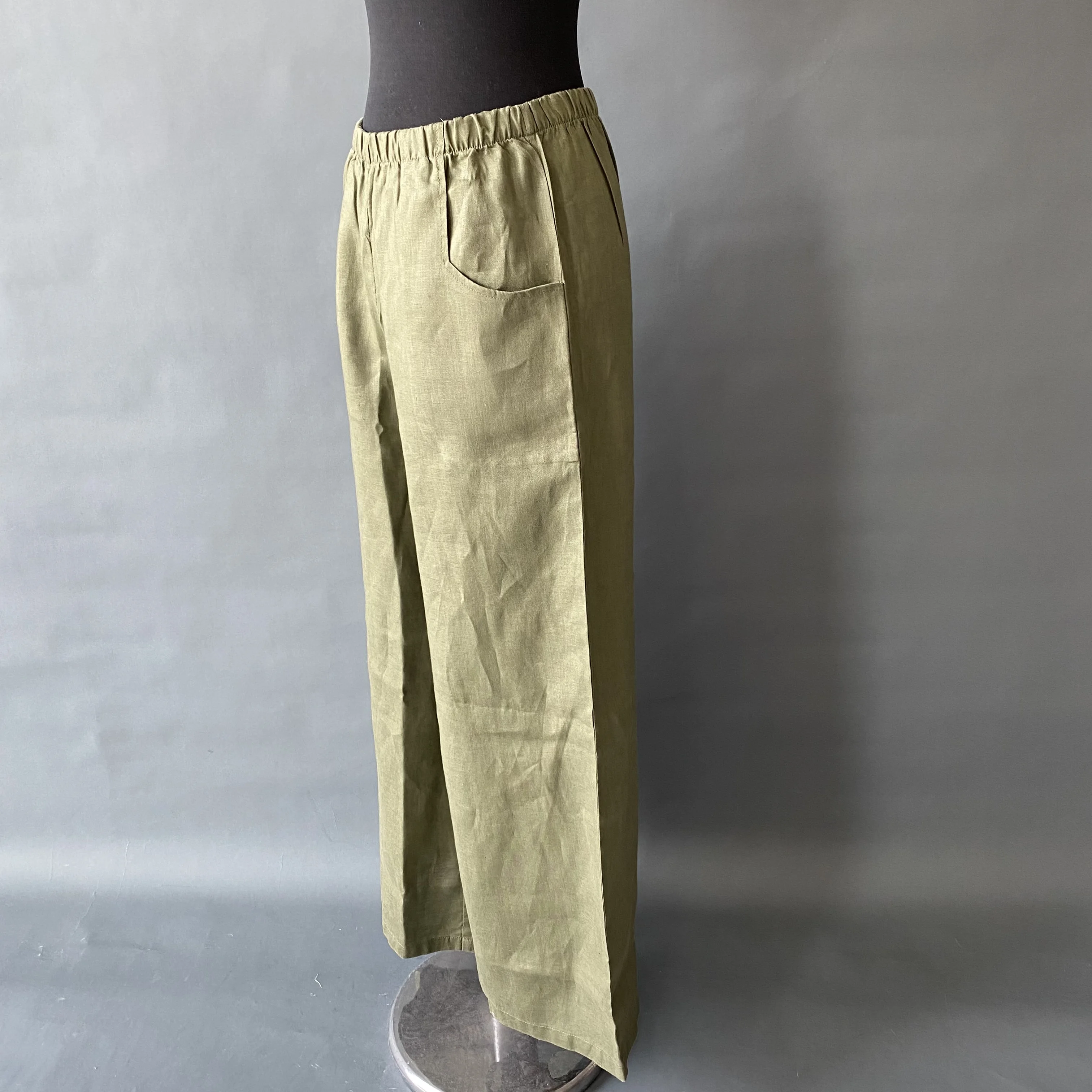 100% linen women Wide Leg Pants linen pant
