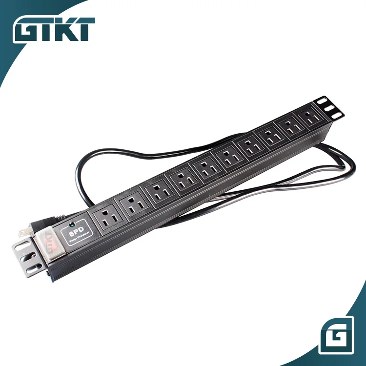  Распределительный Блок питания PDU 10 способов американская розетка настенное крепление 110 В 16 А портов для серверной стойки 1U 19