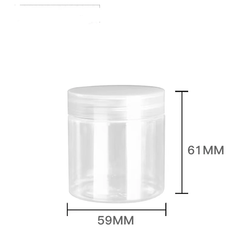 Small MOQ 100ml 200ml 250ml 300ml 500ml 4oz 8oz empty clear body butter jars plastic jar container for cosmetic packaging