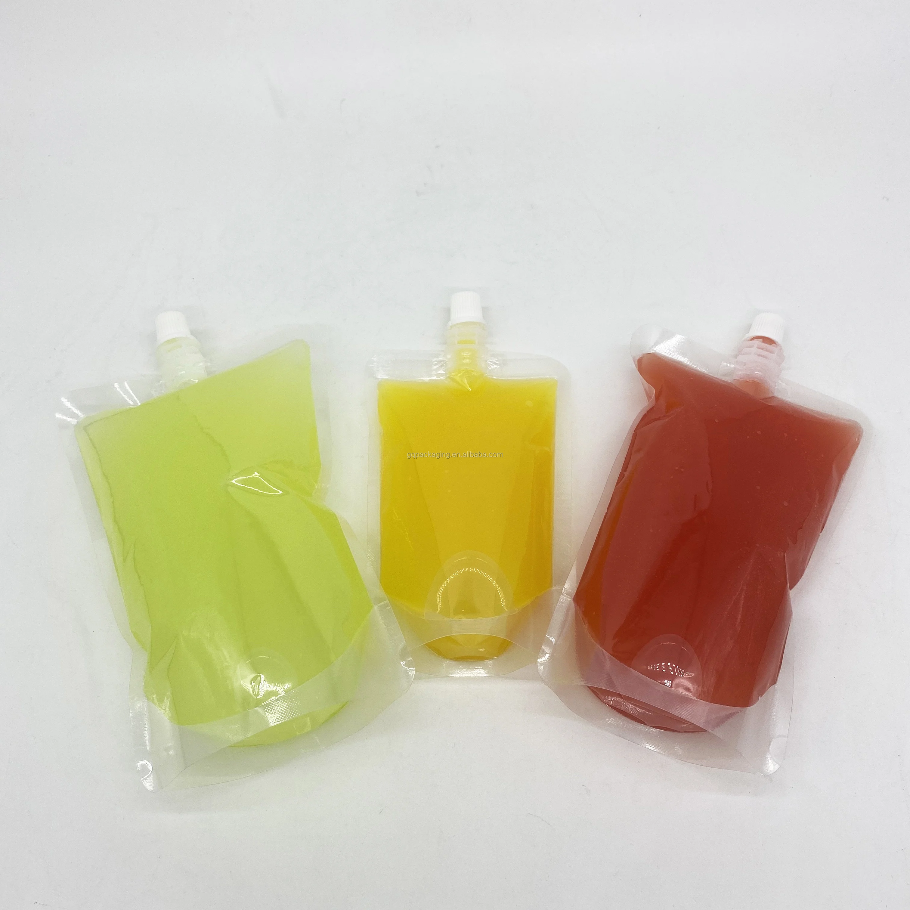 500ml juice transparent bag for sauce liquid pouch spout reusable plastic packaging spout pouch 1Pack=100 Pieces