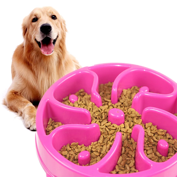 Wholesale Slow Eating Feeder Plastic Travel Outdoor Indoor Dog Pet Bowl