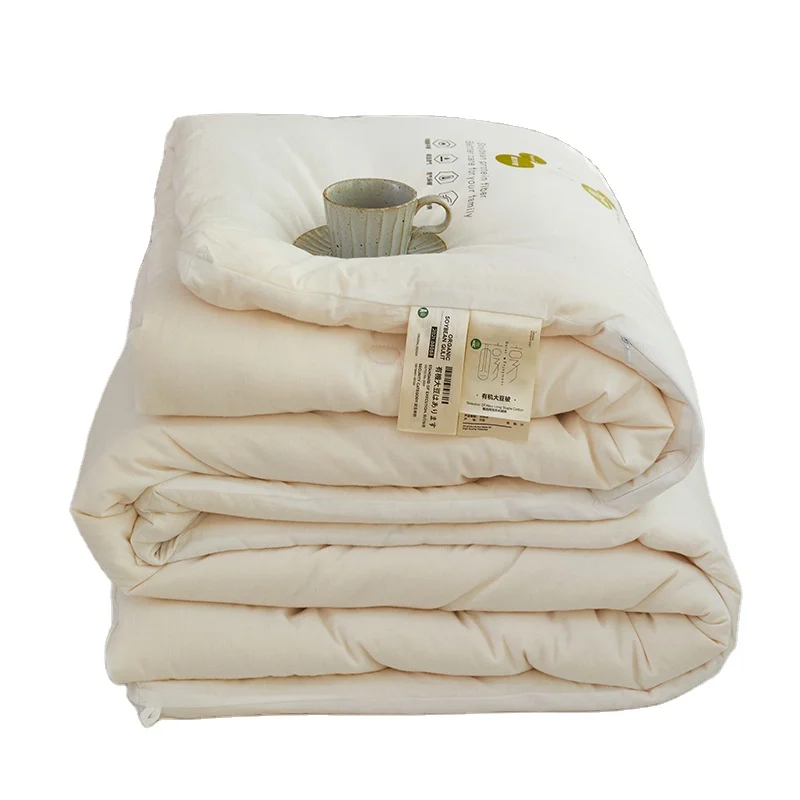 Hot sale Japanese Soft Single Double Bedding Spring And Autumn Pure Cotton Warm Down Soybean Fiber Quilting Quilt For Home Hotel
