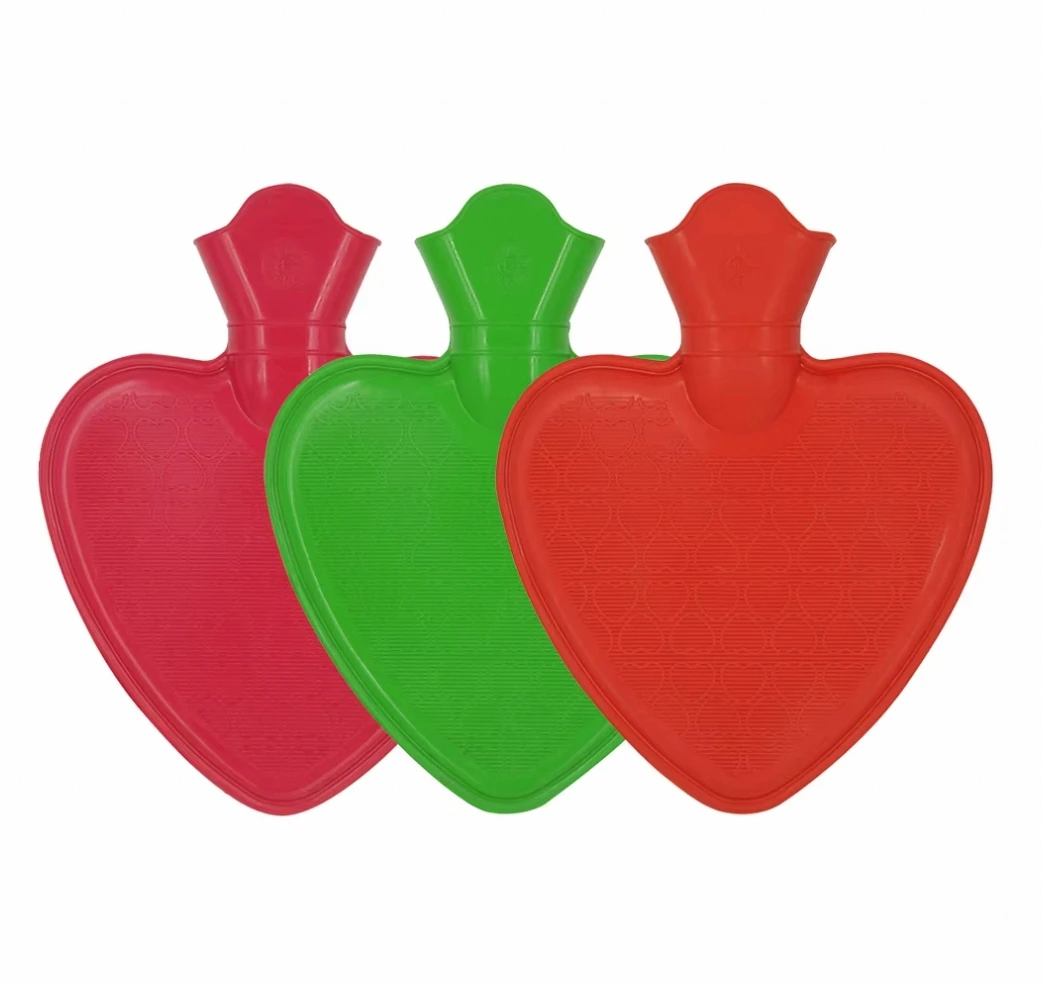 Mini Silicone Hot Water Bag Bottle for Winter 1000ml BS Heart Shaped  Rubber Hot Water Bottle