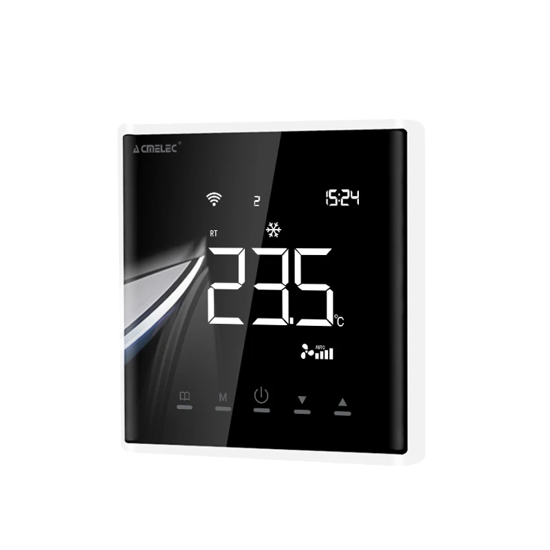 White Air Conditioner Room Thermostat Adjustable Digital Thermostat Fcu Hvac Systems Touch Screen LCD Temperature Regulator