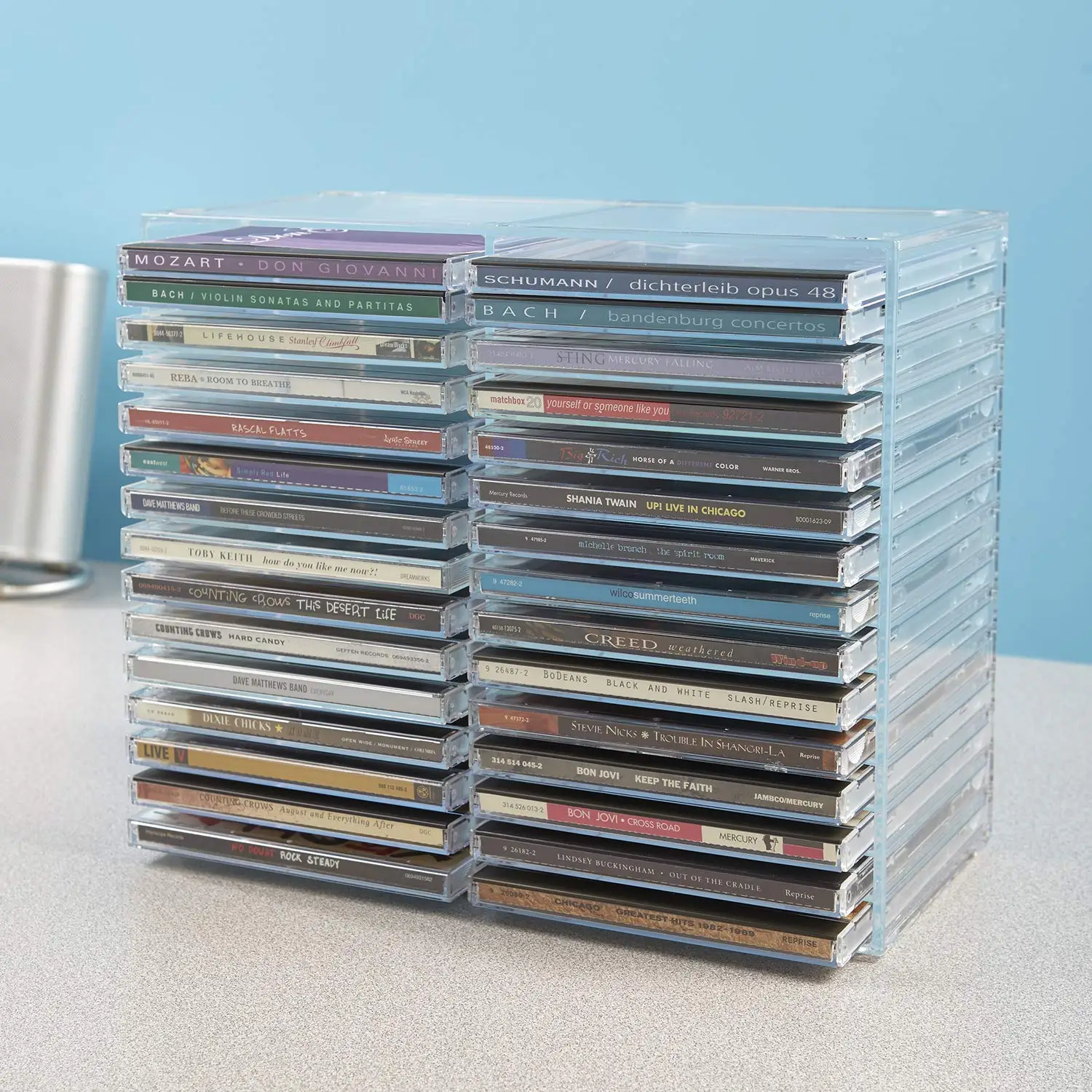 VONVIK Clear Acrylic CD Dvd Shelving High Grade Acrylic CD Case Display Shelf Rack