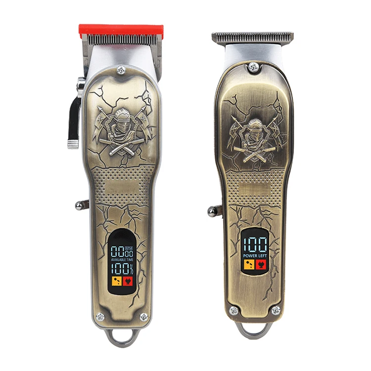 Private Label New Barber Hair Trimmer Cordless LCD display Metal High Speed Men Professional Electric Hair Clipper