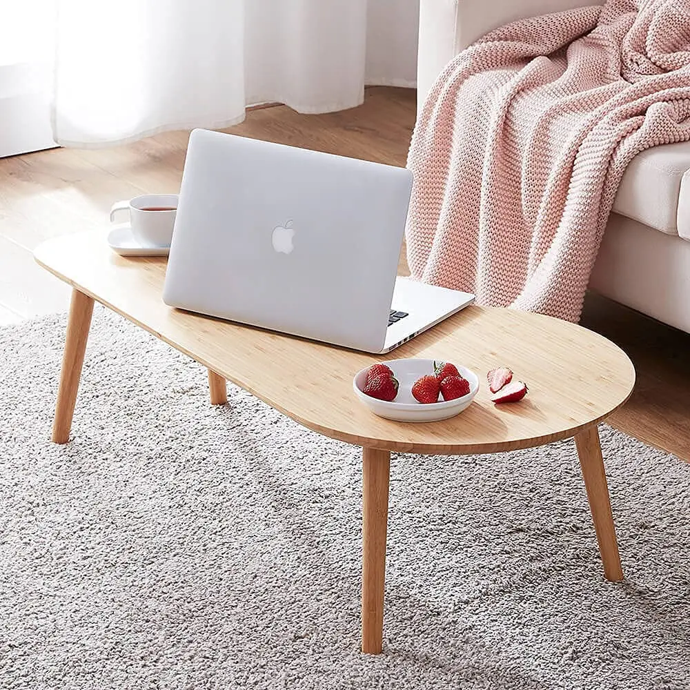 Bamboo Coffee Table for Living Room Unique  Low Japanese Style Table for Sitting on The Floor Simple Coffee Tables