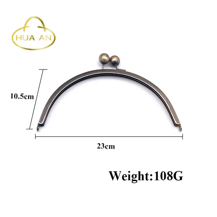 
Wholesale antique brass 23cm big kiss ball metal purse frame 