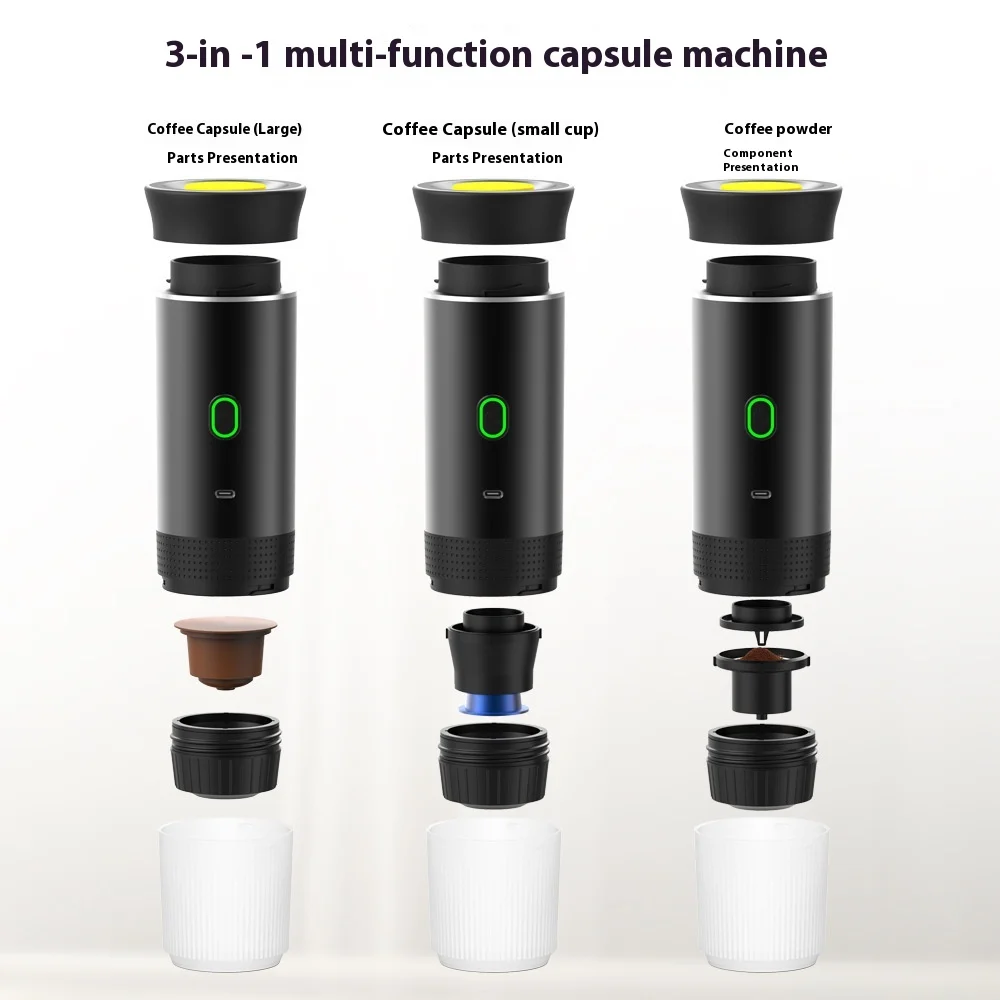 Multifunctional Portable Coffee Machine Mini Cafee Espresso Maker Typed-C Rechargeable OEM Outdoor Office Coffee Machine